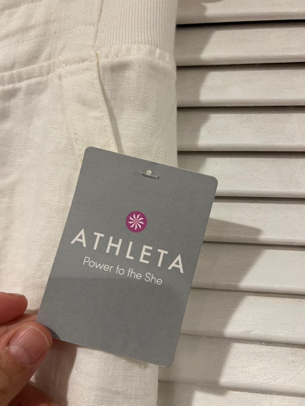 NWT Athleta White Linen Pants Women’s Size 8 Petite - Picture 3 of 11
